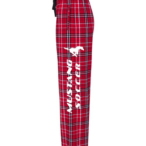 ADULT - PAJAMAS - RED COZY FLANNEL PANTS WITH POCKETS Thumbnail